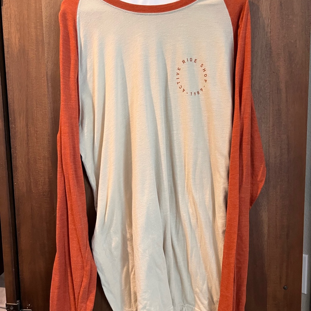 Active USA Men's Orange and Cream Long Sleev Shirt